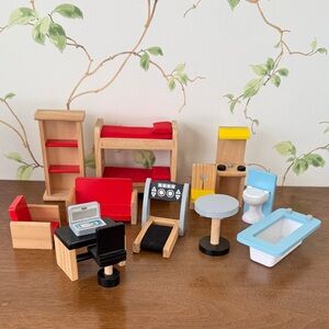 KidKraft Wooden Dollhouse Furniture Lot of 13